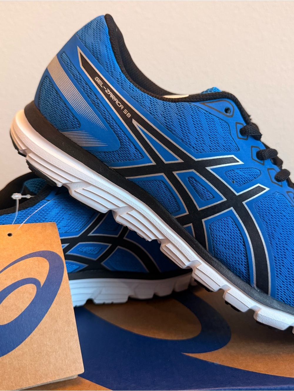 ASICS GEL-ZARACA 5 B Men's Running Shoes US 8 Blue/Black Mesh Breathable